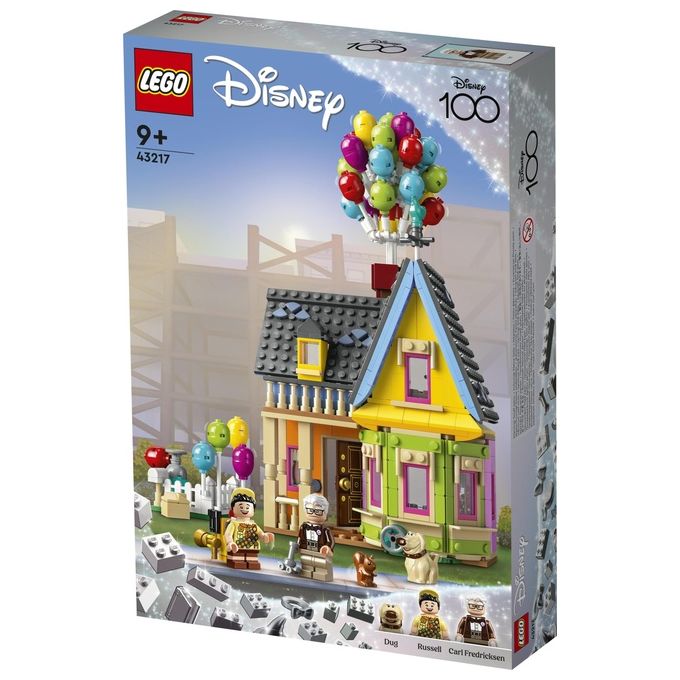 LEGO Disney e Pixar 43217 Casa di “Up'', Modellino con Palloncini e Figure di Carl, Russell e Dug, Set Disney 100° Anniversario
