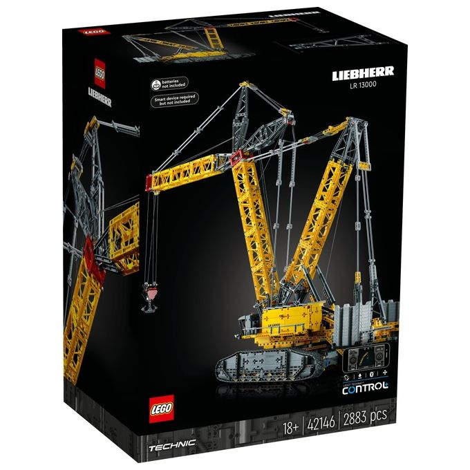 LEGO Technic 42146 Gru Cingolata Liebherr LR 13000, Veicolo da Cantiere Telecomandato con App Control+, Modellismo per Adulti