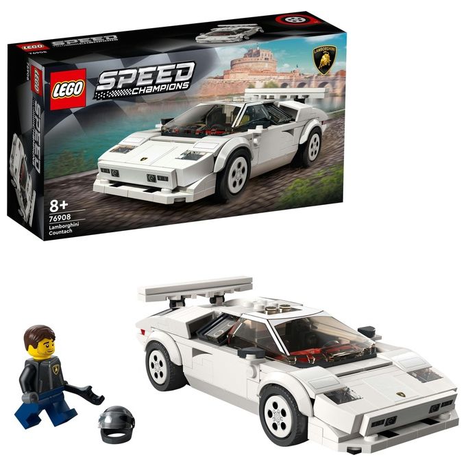 LEGO Speed Champions 76908 Lamborghini Countach, Giochi per Bambini di 8+ Anni, Auto Sportiva Giocattolo, Replica Supercar