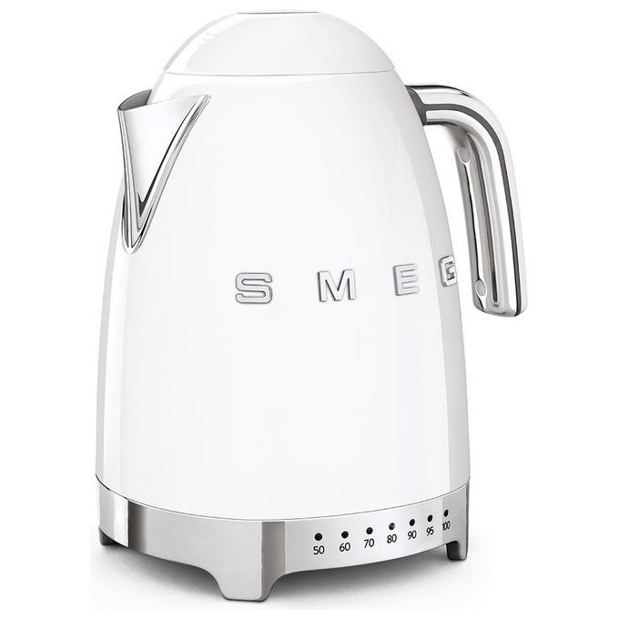 Smeg KLF04WHEU Estetica 50's Style Bollitore Elettrico a Temperatura Variabile Capacita' 1,7 Litri 7 Tazze Potenza 2400 W Bianco