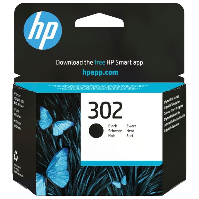 HP 302 F6U66AE Cartuccia Originale per Stampanti a Getto di Inchiostro, Compatibile con DeskJet 1110, 2130 e 3630, HP OfficeJet 3830 e 4650, HP ENVY 4520, Nero