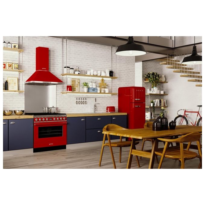 Smeg TSF01RDEU Estetica 50's Style Tostapane 2 Fette 6 Livelli di Doratura Rosso