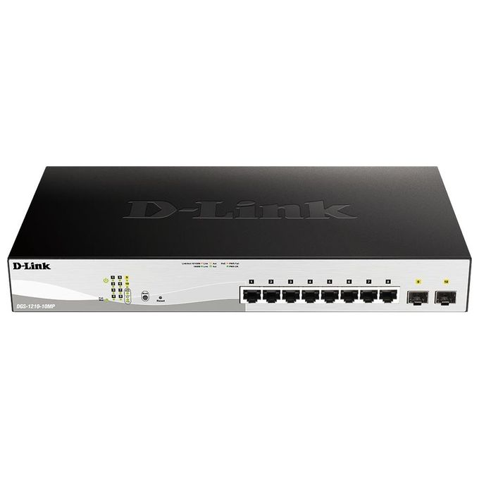 D-Link DGS-1210-10MP Gestito L2 Gigabit Ethernet 10-100-1000 Supporto Power over Ethernet Nero-Grigio