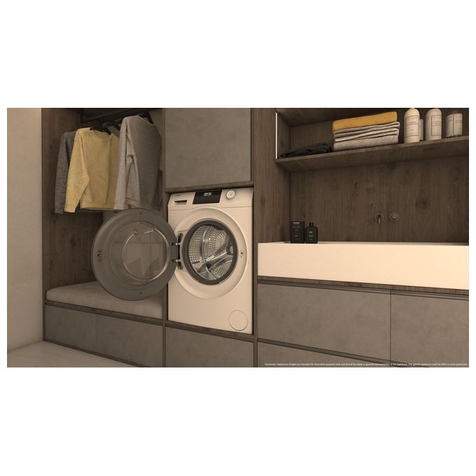 Haier HW80-BP14929A-S Lavatrice Frontale 8 Kg 1400 rpm Classe A Motore Inverter 15 Programmi (85x60x55 cm) colore Bianco