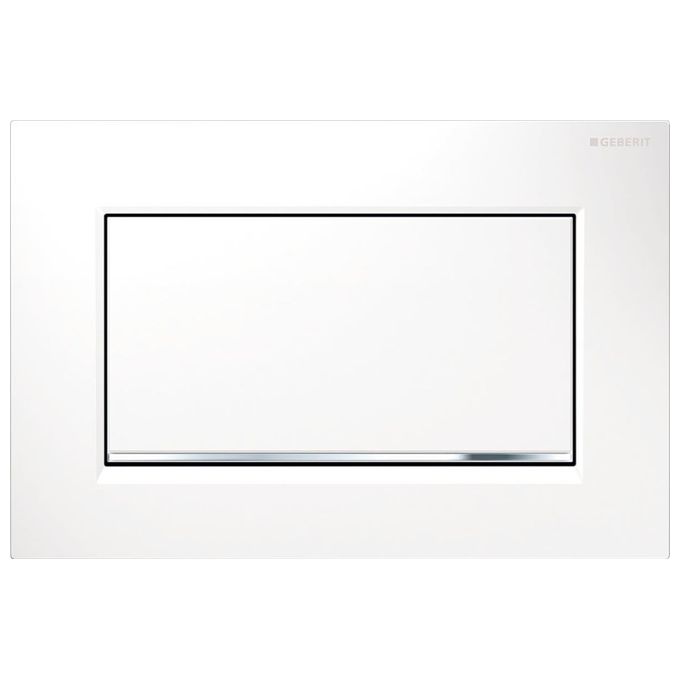 Geberit Sigma30 Placca 1 Tasto Bianco-Cromo-Bianco