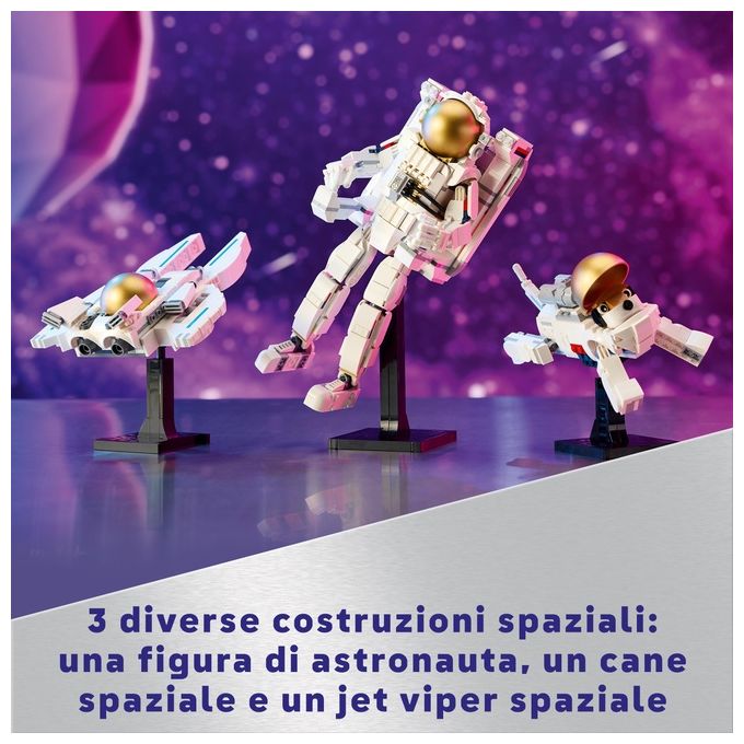 Lego 31152 Creator Set da costruzione 3 in 1 Astronauta Cane Spaziale Astronave Viper Jet 647 pezzi 9+ anni colore Multicolore
