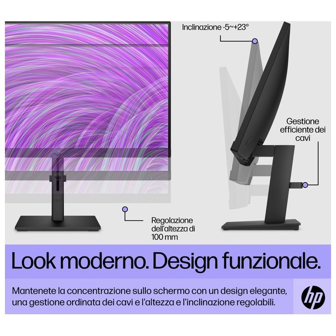HP P22h G5 Monitor Pc 21.5'' 1920x1080 Pixel Full Hd Nero