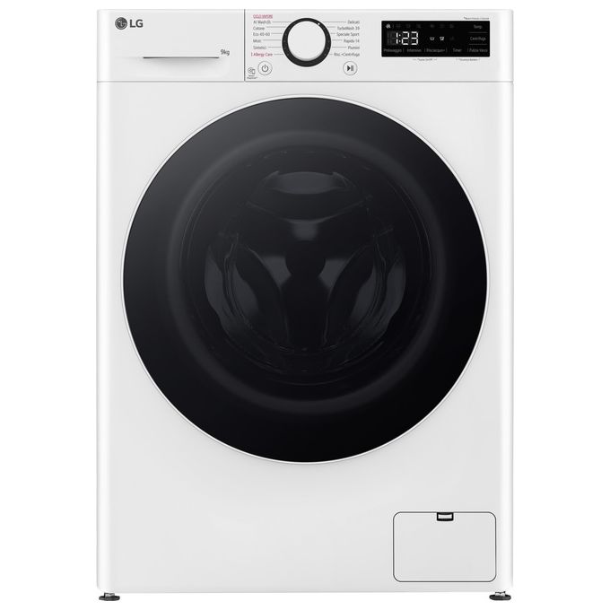 LG F4R5009TSWW – Lavatrice Libera Installazione 9 kg, Classe A-10%, Centrifuga 1400 giri-min, AI DD + TurboWash + Vapore, (85 × 60 × 56 cm), Bianco
