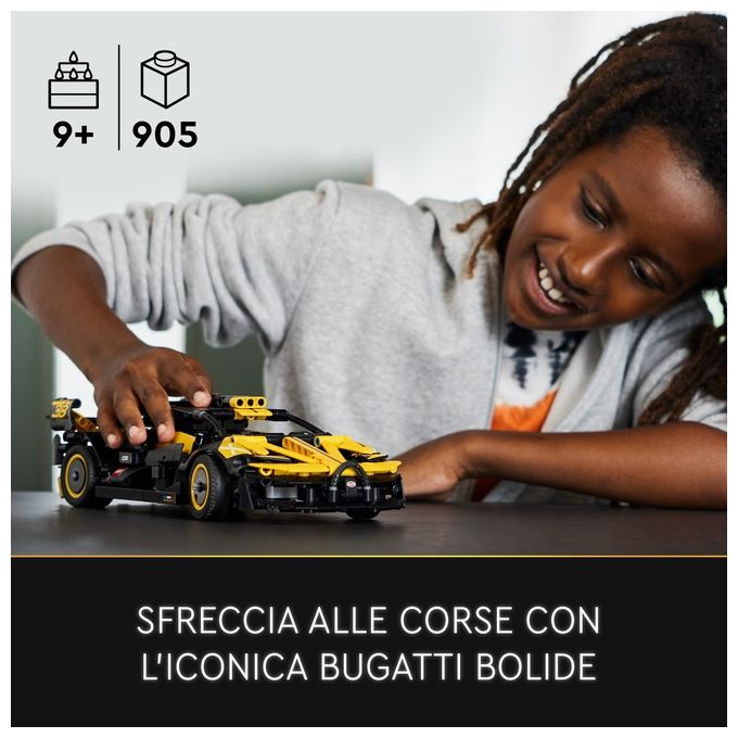 Lego 42151 Technic Bugatti Bolide Set da Costruzione 905 Pezzi Modellino Auto Supercar Motore W16 9 anni