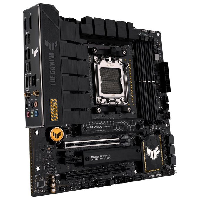 ASUS TUF GAMING B650M-PLUS WIFI Scheda Madre Gaming micro ATX, AMD B650, AM5, DDR5, 3xPCI 4.0, WiFi 6 (802.11ax), Intel 2.5Gb Ethernet, Realtek 7.1, 2xM.2, 4xSATA 6GB-s, Aura Sync RGB, Nero
