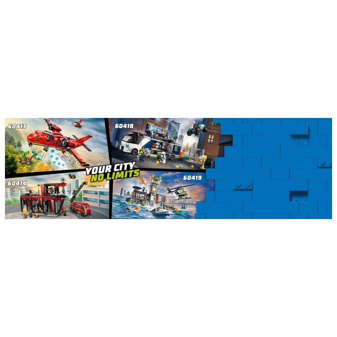 LEGO City 60414 Caserma dei Pompieri e Autopompa con Camion Giocattolo, 6 Minifigure, Cane e Accessori, Gioco per Bambini 6+