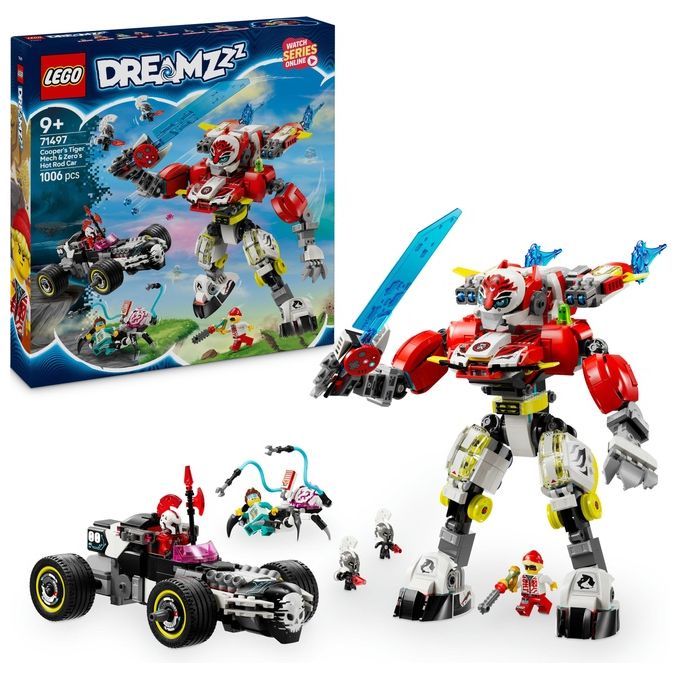 LEGO Set 71497 Costruzione Mech Tigre di Cooper e Bolide di Zero Dreamzzz