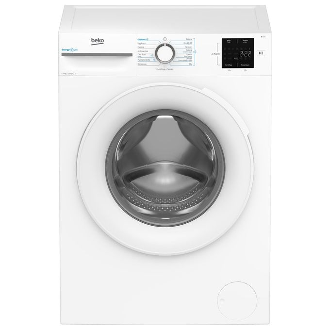 BEKO BMWU3821W Lavatrice a carica frontale 8kg Classe a 1200giri linea estetica NX motore inverter Display Touch oblo' bianco tecnologia EnergySpin