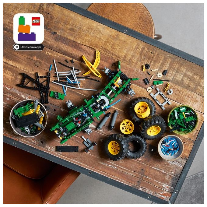 LEGO Technic 42157 Trattore John Deere 948L-II, Modellino da Costruire di Veicolo Giocattolo con Funzioni Pneumatiche e 4WD