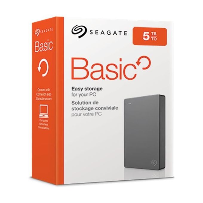 Seagate Basic Disco Rigido Esterno 5000Gb Argento