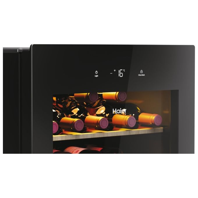 Haier Wine Bank 50 Serie 3 HWS34GGH1 Cantinetta Vino con Compressore Libera Installazione Nero 34 Bottiglie