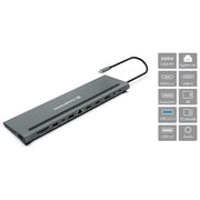 Conceptronic DONN17G Replicatore di Porte e Docking Station per Notebook Cablato USB 3.2 Gen 1 Type-C Grigio