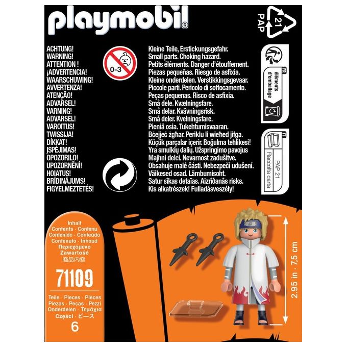 Playmobil Naruto Minato Tipico Cappotto Bianco e Rosso e Due Kunai
