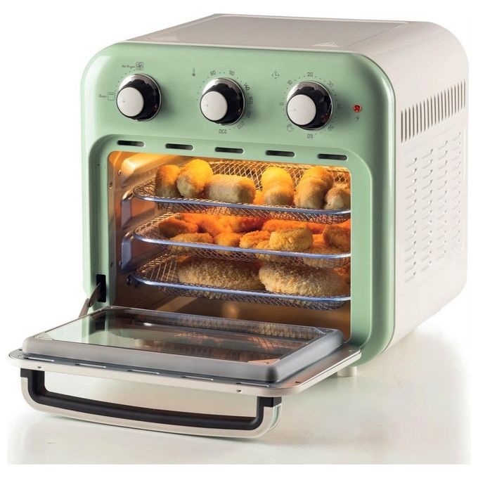 Ariete friggitrice ad aria e forno vintage 4632, 2in1, 16L, 1400W, temperatura 80-230°C, timer 60 min, verde