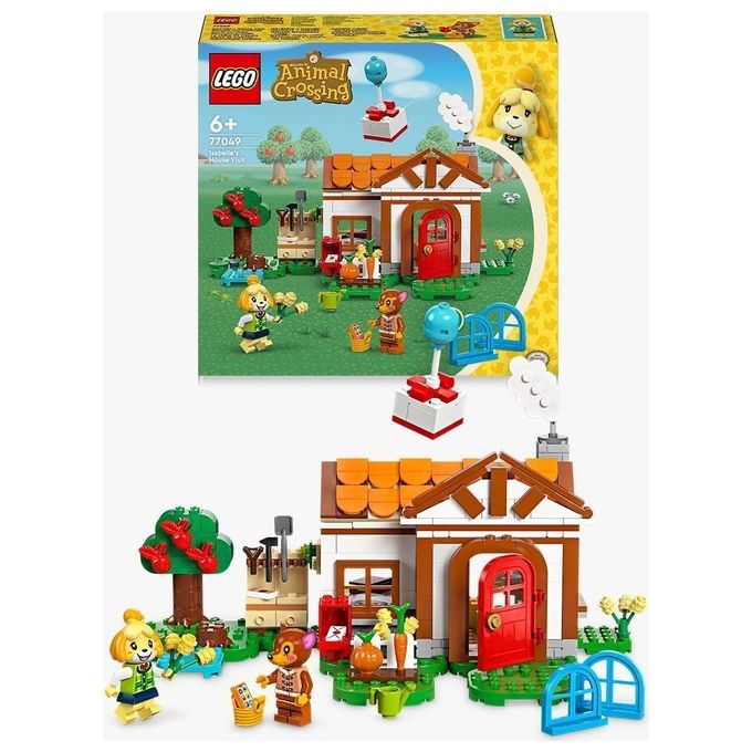 LEGO 77049 Animal Crossing – Isabelle’s House Visit, Set da Costruzione 389 Pezzi con 2 Minifigure, Eta' 6+