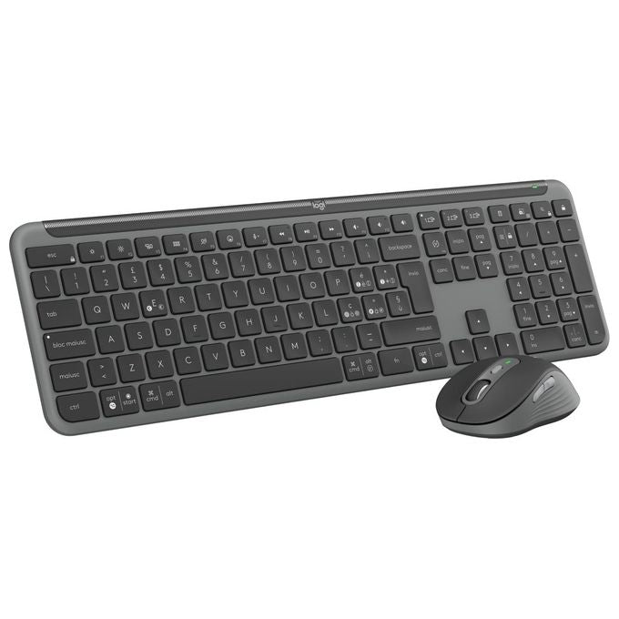 Logitech MK950 Signature For Business Tastiera Mouse Incluso Ufficio Rf Senza Fili  Bluetooth Qwerty Italiano Grafite