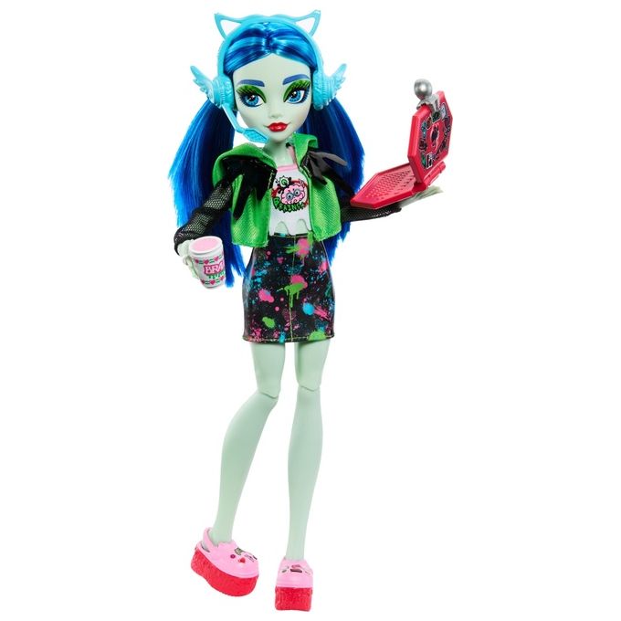 Mattel Bambola Monster High Cleo Ghoulia Yelps Segreti da Brivido Neon Frights