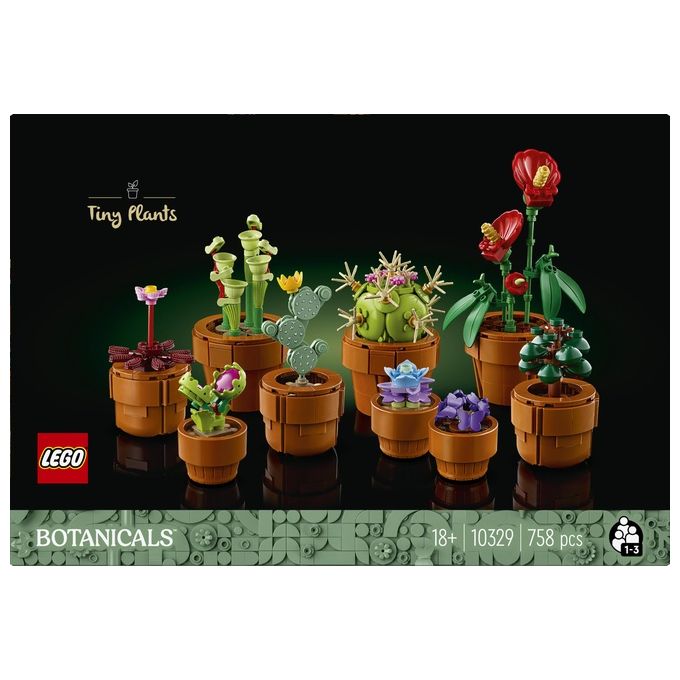 LEGO Icons 10329 Piantine, Collezione Botanica con Fiori Artificiali, Decorazione Casa, Idea Regalo di Compleanno Donna o Uomo