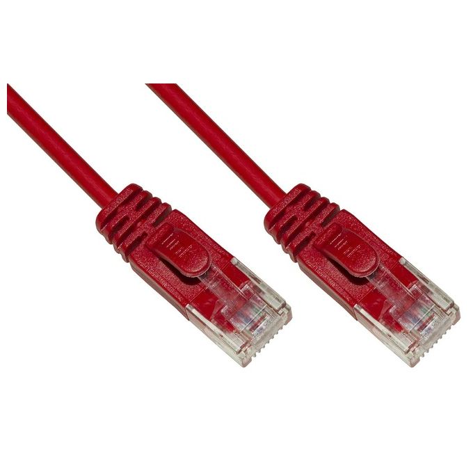 LINK cavo rete categoria 6 non schermato utp colore rosso halogenfree mt 0,25 slim