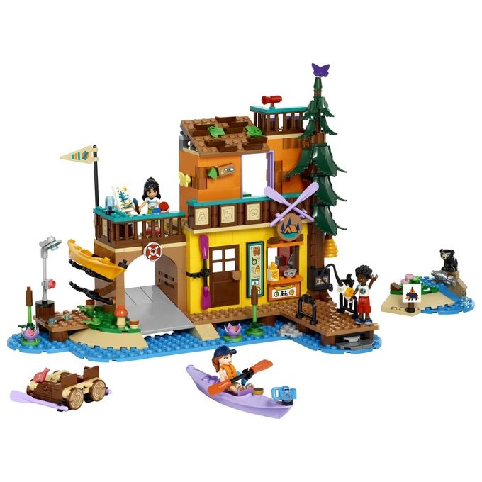 LEGO Friends 42626 Campo Avventura Sport Acquatici Giochi di Ruolo Educativi per Bambine e Bambini da 7 Anni con Molo e Campeggio Giocattolo da Costruire Accessori e 3 Personaggi Idea Regalo