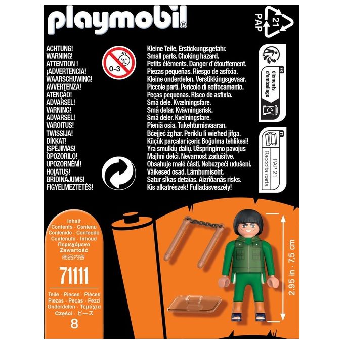 Playmobil Naruto Mighty Guy in Divisa Verde e Sandali Blu