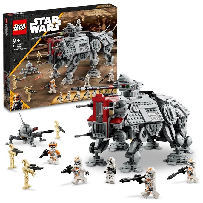 LEGO Star Wars 75337 Walker AT-TE, Modellino da Costruire, Gambe Snodabili, Cloni Soldato, Droidi da Battaglia e Droide Ragno