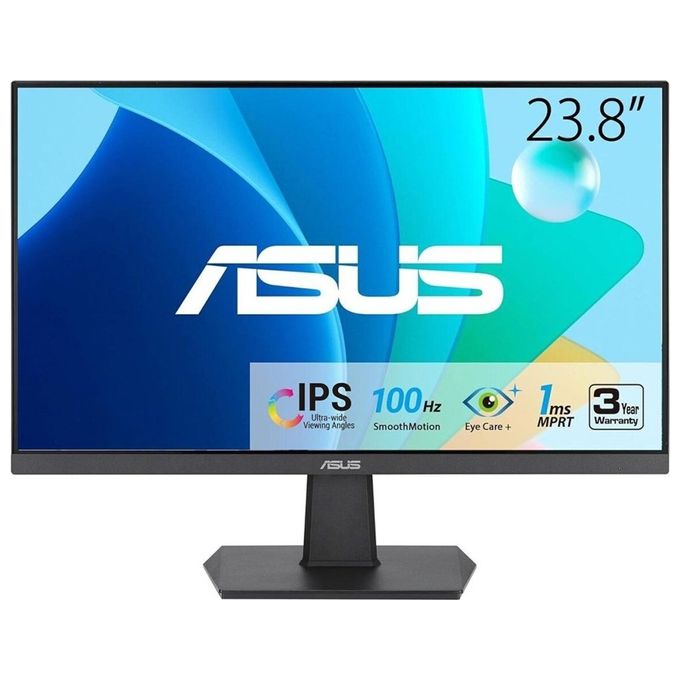 ASUS VA24EHF Eye Care Monitor Gaming 24” pollici (23,8), IPS Full HD, Frameless, 100Hz, Adaptive-Sync, 1ms MPRT, HDMI, Filtro Luci Blu, Anti-sfarfallio, Montabile a Parete, Nero