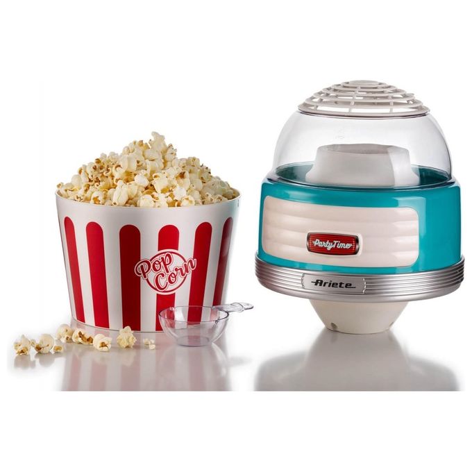 Ariete Pop Corn XL Party Time Macchina per Pop Corn con Ciotola Estraibile 1100W 60gr di mais in 2 minuti Azzurro