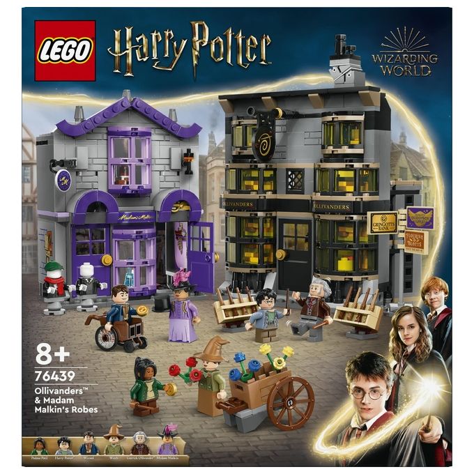 LEGO Harry Potter Olivander e Madama McClan: Abiti per Tutte le Occasioni 2 Modelli di Negozi Giocattolo da Costruire con 6 Minifigure Giochi Creativi per Bambini da 8 Anni da Collezione 76439