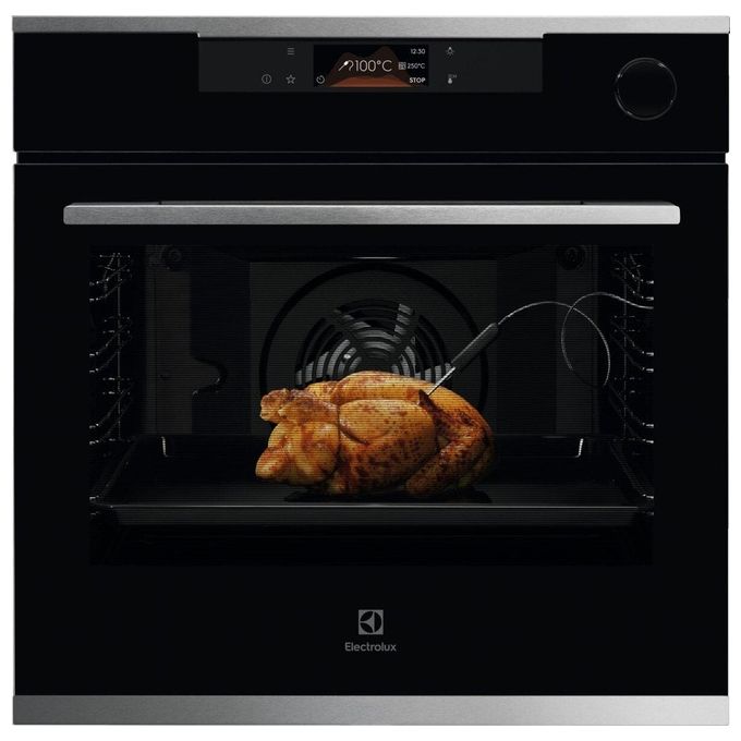 Electrolux Serie 700 KOCBH39X Forno da Incasso Multifunzione Elettrico 60 cm SteamCrisp Vapore Estetica Vetro Nero con Finiture Inox Antimpronta Classe A