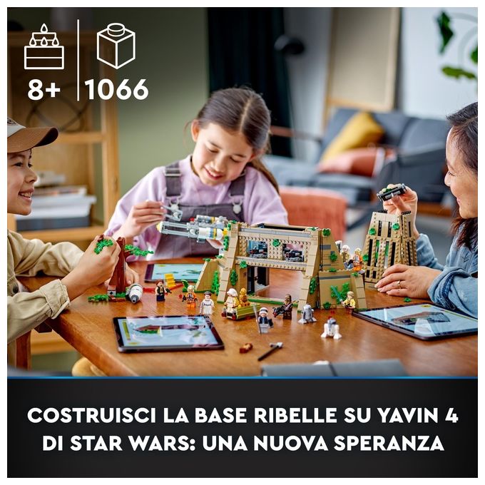 LEGO 75365 Star Wars: A New Hope Base Ribelle su Yavin 4 con 10 Minifigure, 2 Droidi, Starfighter Y-wing e Sala Comando