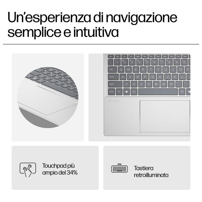Hp, Pavilion 16-af0012nl, Notebook, Intel Core Ultra 5 125U, 16 Pollici, 16 GB Ram, 512 GB SSD, Argento