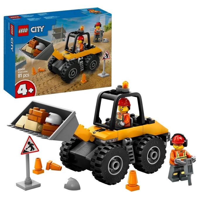 LEGO Veicolo Pala Gommata Gialla Set 60450 per Bambini Linea City Great Vehicles
