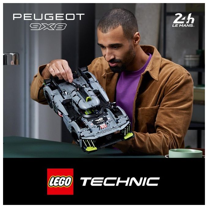 LEGO Technic 42156 PEUGEOT 9X8 24H Le Mans Hybrid Hypercar, Modellino di Auto da Corsa per Adulti Scala 1:10, Set da Collezione
