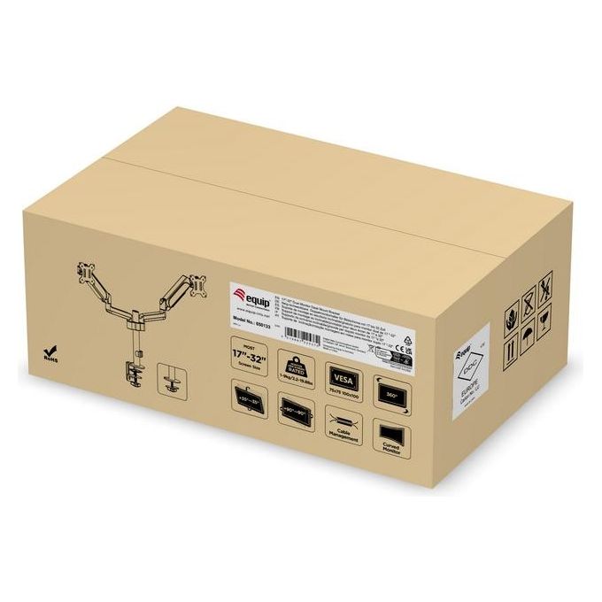 Conceptronic Supporto da Tavolo per Tv a Schermo Piatto 32'' Morsa Nero