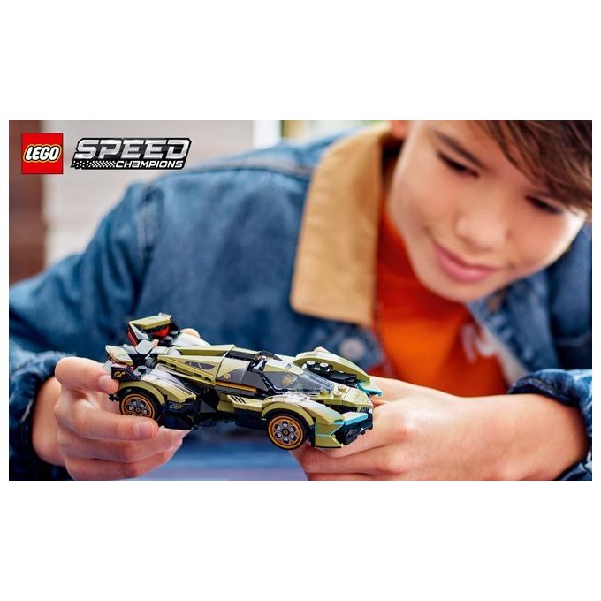 LEGO Speed Champions Super Car Lamborghini Lambo V12 Vision GT Macchina Giocattolo per Bambini da 10 Anni Modellino di Auto da Costruire con Minifigure del Pilota Idea Regalo da Collezione 76923
