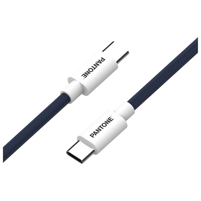Celly, Cavo USB-C a USB-C con Connettore Reversibile per Ricarica Veloce, Lunghezza 1,5 m, Connettori in PVC e Rivestimento in Nylon Anti-piegamento, Carica e Trasferimento Dati Rapidi, Blu