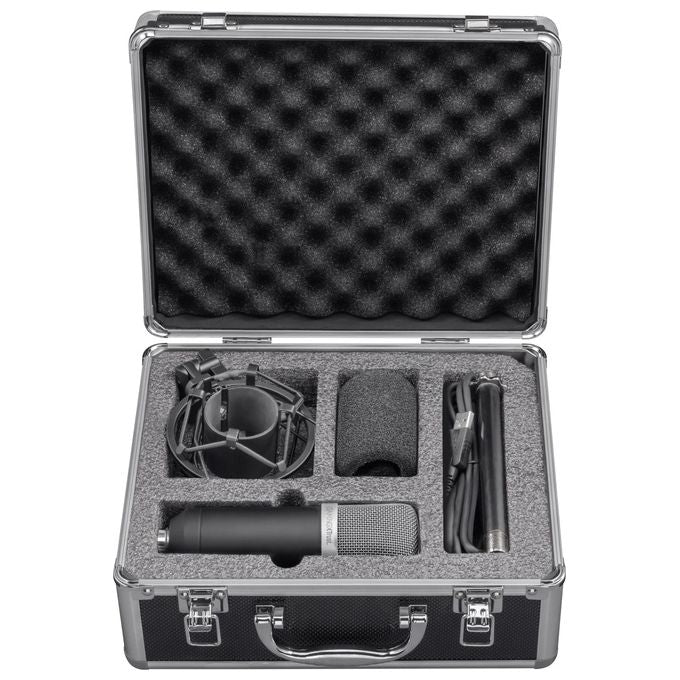 Trust 21753 Emita Microfono Professionale Usb da Studio di Registrazione in Flightcase Nero