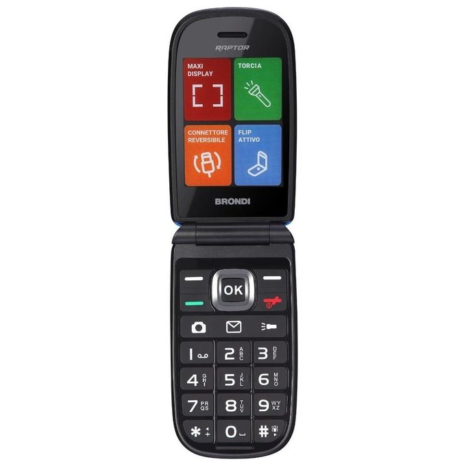 Brondi Raptor 2.8'' Dual Sim Tasti Rapidi Torcia Flip Attivo Blue Metal