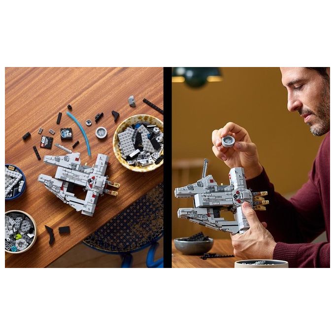 LEGO Star Wars 75375 Millennium Falcon, Modellino da Costruire di Astronave per Adulti, Idee Regalo Lui, Lei, Marito o Moglie