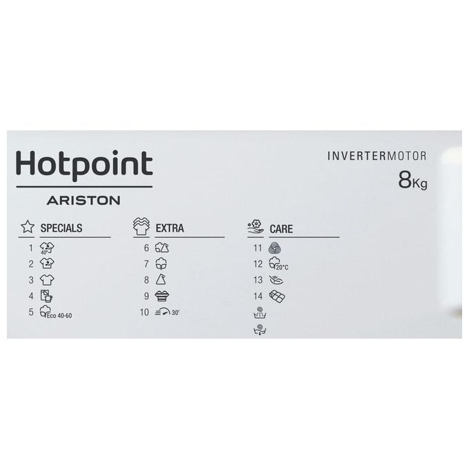 Hotpoint BI WMHG 81284 EU Lavatrice Carica Frontale da Incasso Digital Motion Technology Partenza Ritardata Classe energetica C Capacita' di carico 8 Kg Centrifuga 1200 giri Motore Inverter Woolmark