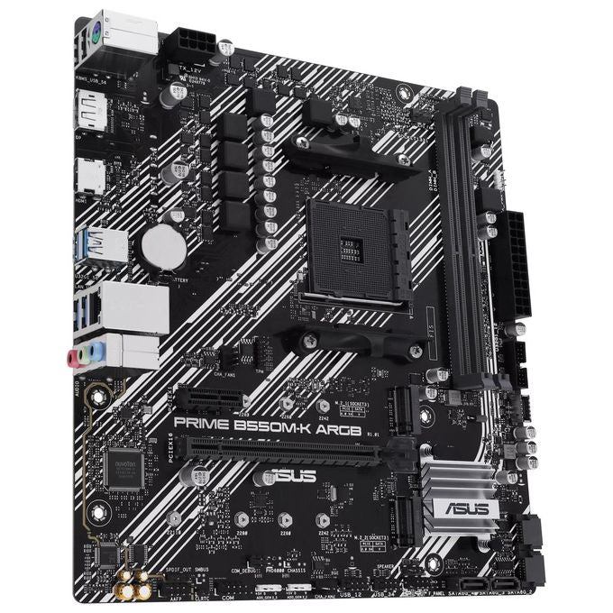 ASUS PRIME B550M-K ARGB Scheda Madre AMD B550 (Ryzen AM4) mATX Dual slot M.2 PCIe 4.0 Realtek 1Gb Ethernet