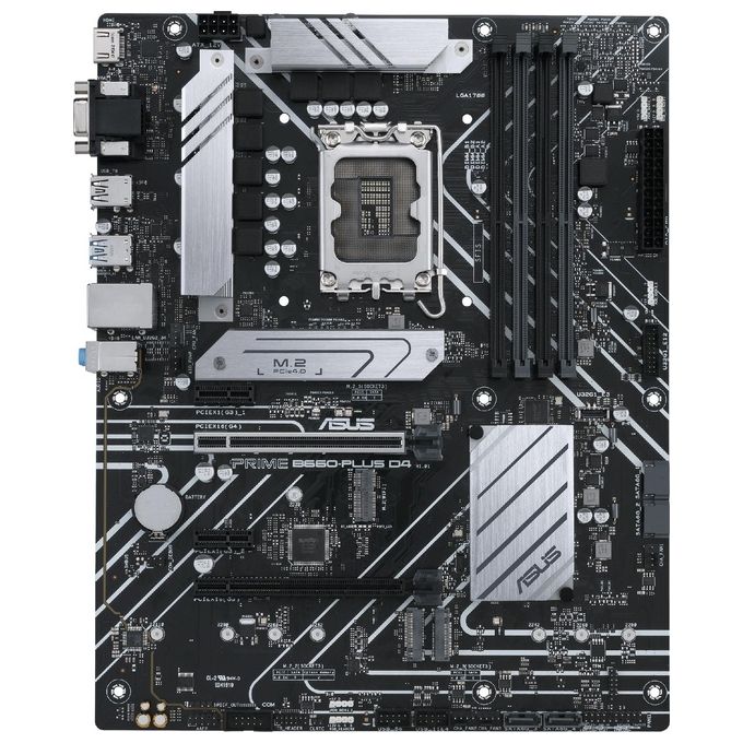 ASUS Scheda madre Intel B660 (LGA 1700) ATX con 8 stadi di potenza, slot PCIe 4.0, tre slot M.2, Realtek 2.5Gb Ethernet, DisplayPort, HDMI, D-Sub, USB 3.2 Gen 2x2 Type-C posteriore, USB 3.2 Gen 1 Type-C anteriore, Aura Sync
