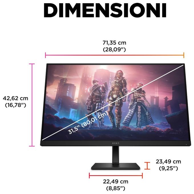 HP OMEN by HP 32q Monitor PC 31.5'' 2560x1440 Pixel Quad HD Nero