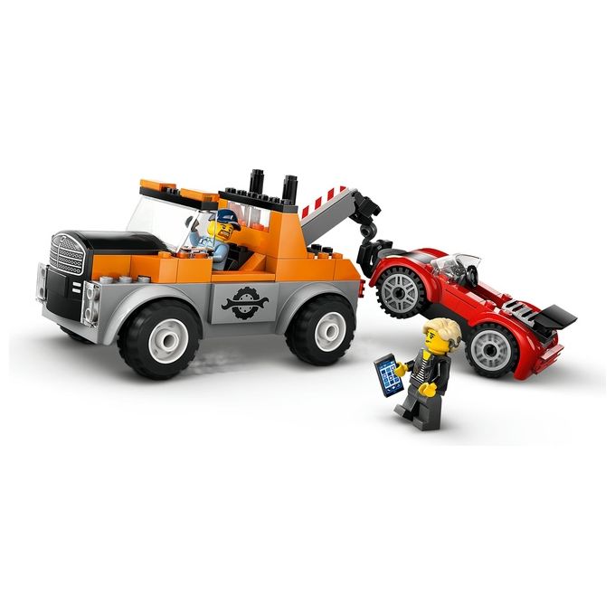 LEGO City Autogru' e Officina Auto Sportive Giocattolo Giochi Creativi da Meccanico per Bambini e Bambine da 4 Anni con Camion Carro Attrezzi e Macchina da Costruire Idea Regalo da Collezione 60435